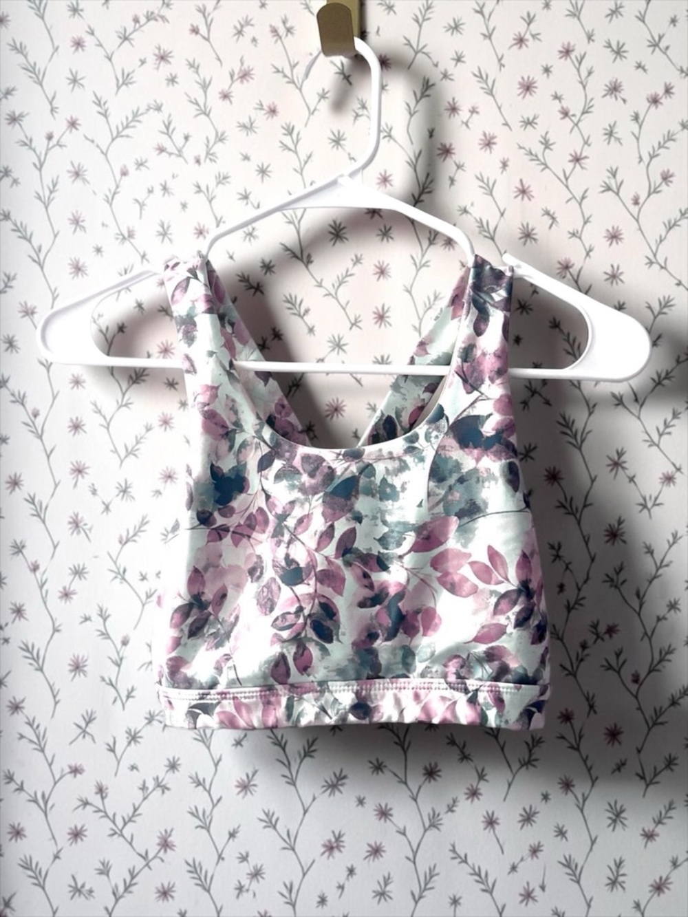 Old Navy Active 🌷Girls Sports Bra Powersoft Mauve Floral XL 14–16